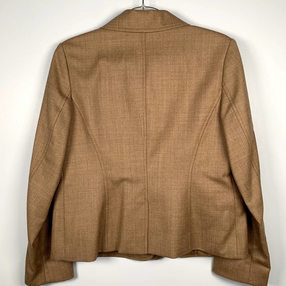 Pendleton Women's Virgin 100% Wool Collar Camel/Tan Color Blazer 12 - Picture 4 of 8